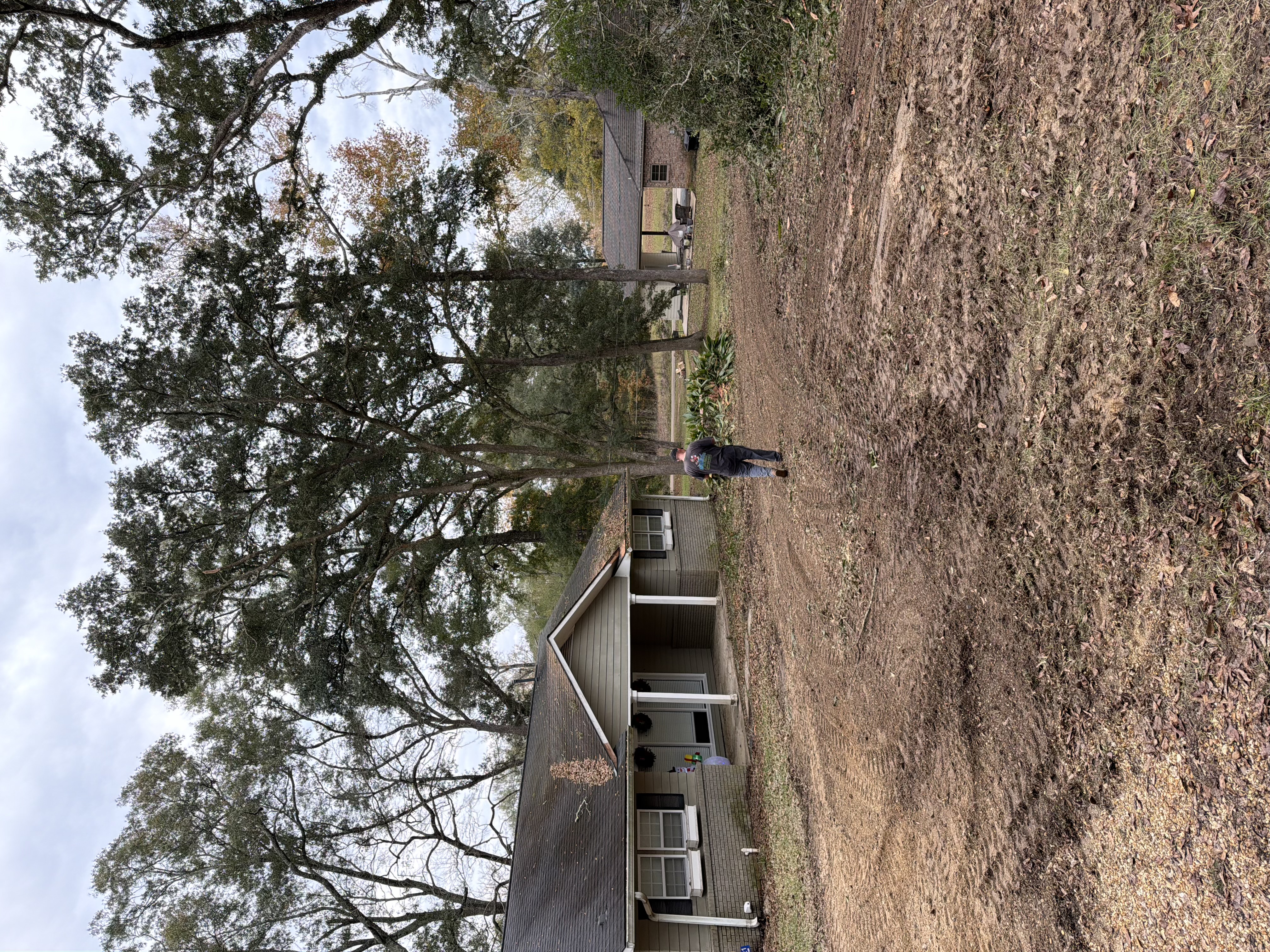 Storm damage cleanup after work